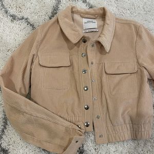 Cropped cream corduroy jacket
